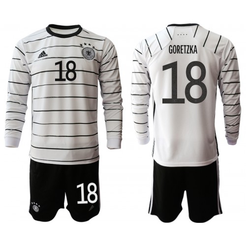 Njemačka Dres Leon Goretzka 18 Dječji Domaći Euro 2020 Dugim Rukavima Njemačka Dres Leon Goretzka 18 Dječji Domaći Euro 2020 Dugim Rukavima